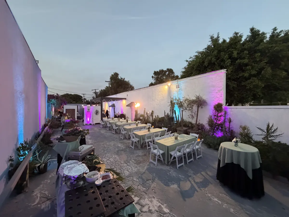 Outdoor courtyard Bar Mitzvah event space in Los Angeles.
