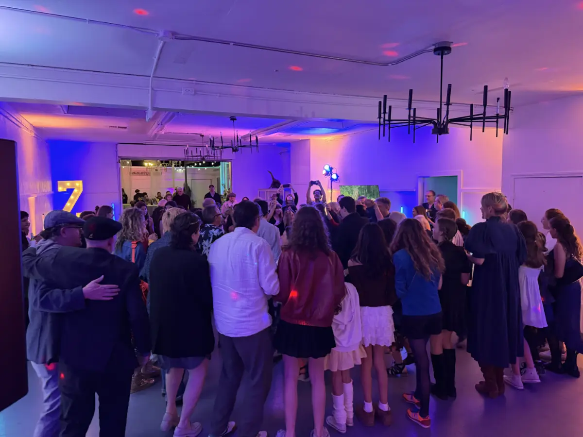 Modern event space set up for a Bar Mitzvah celebration in Los Angeles.