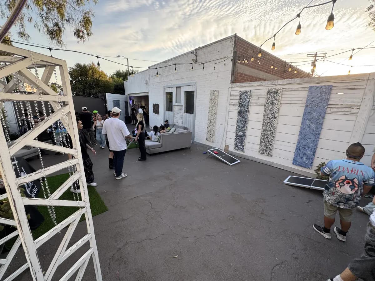 Outdoor courtyard and patio event space at Art and Space LA in Los Angeles