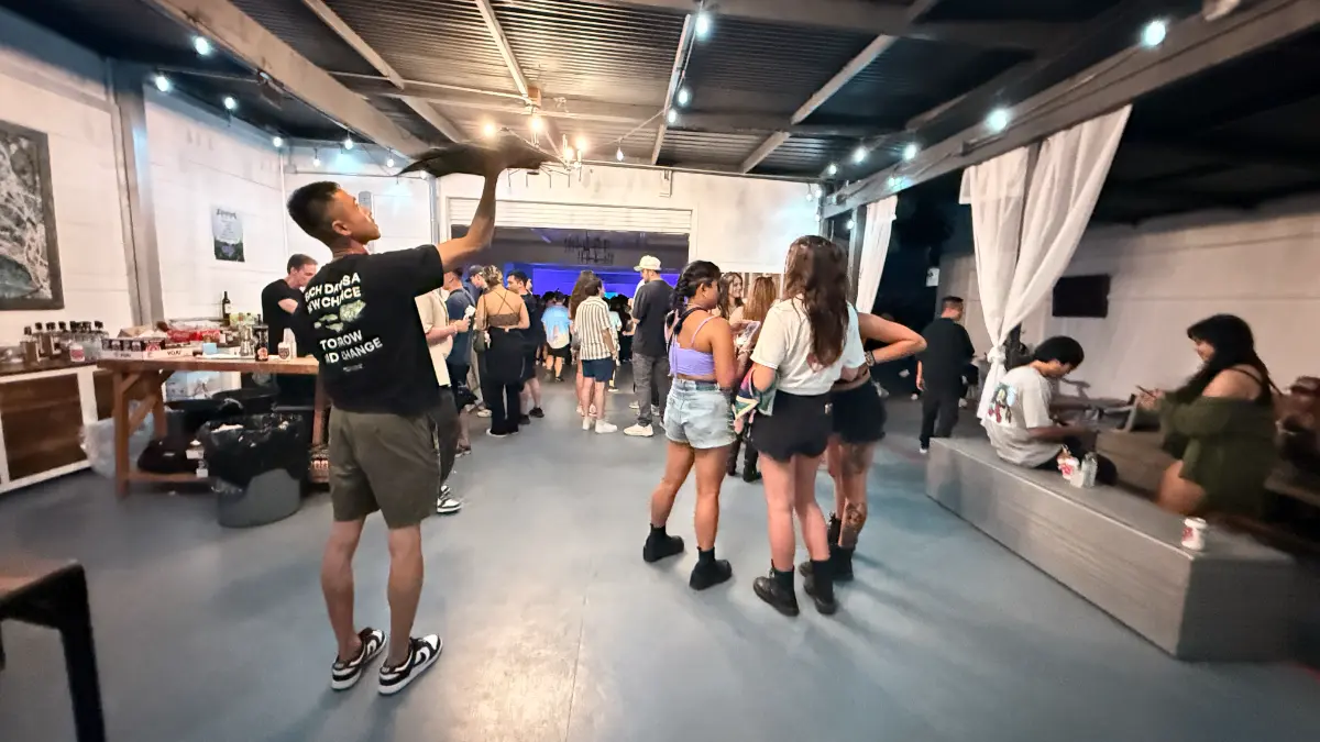 Community event gathering inside Art and Space LA — 10,000 sq ft gallery-grade event venue in Mid-City Los Angeles