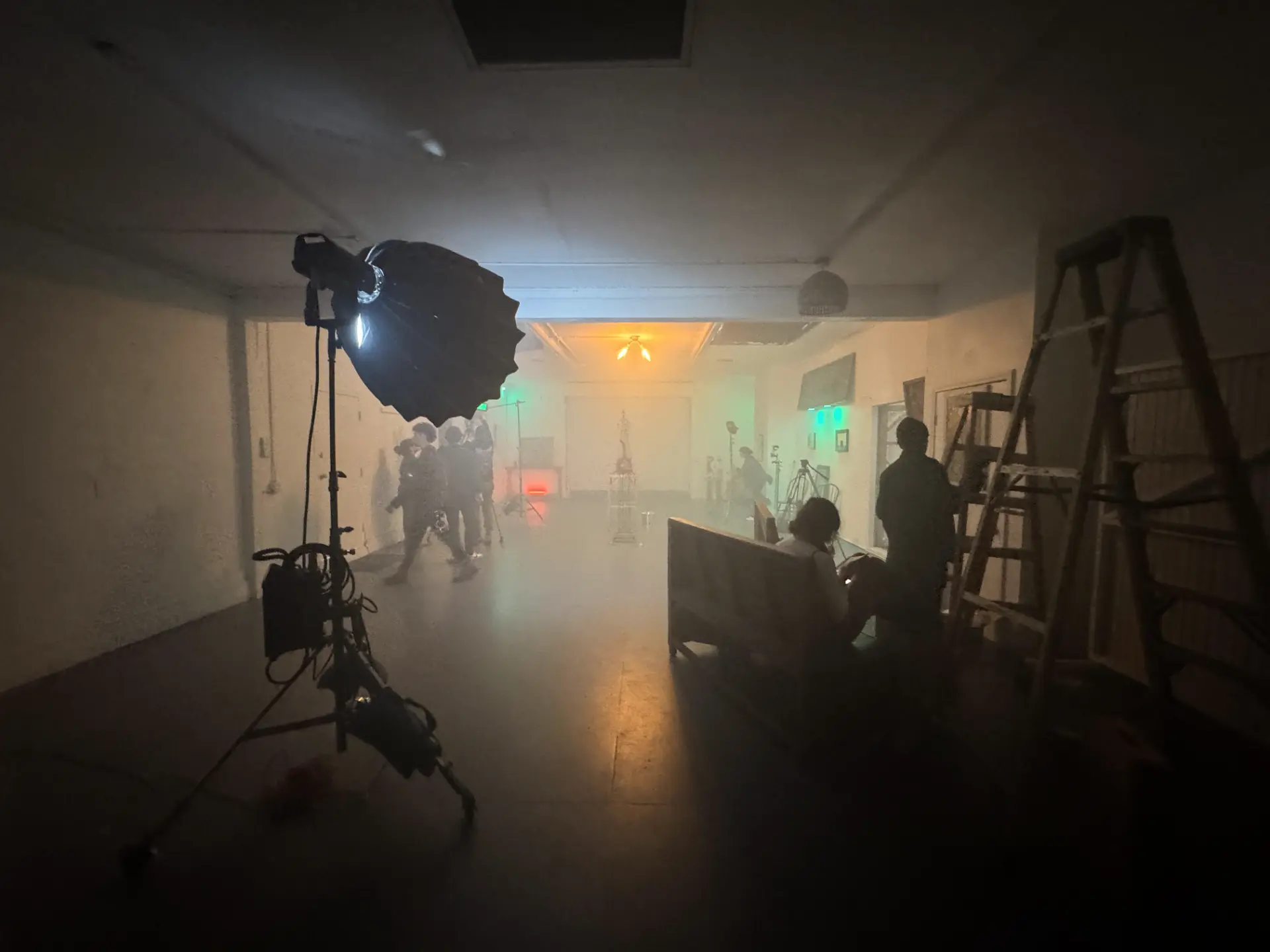 Professional studio lighting illuminating a film production set in Mar Vista for a premium creative shoot.