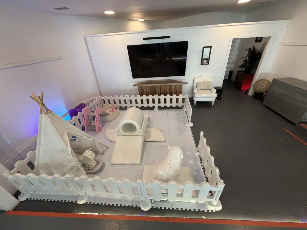 Soft play kids birthday party setup at Art and Space LA in Culver City Los Angeles