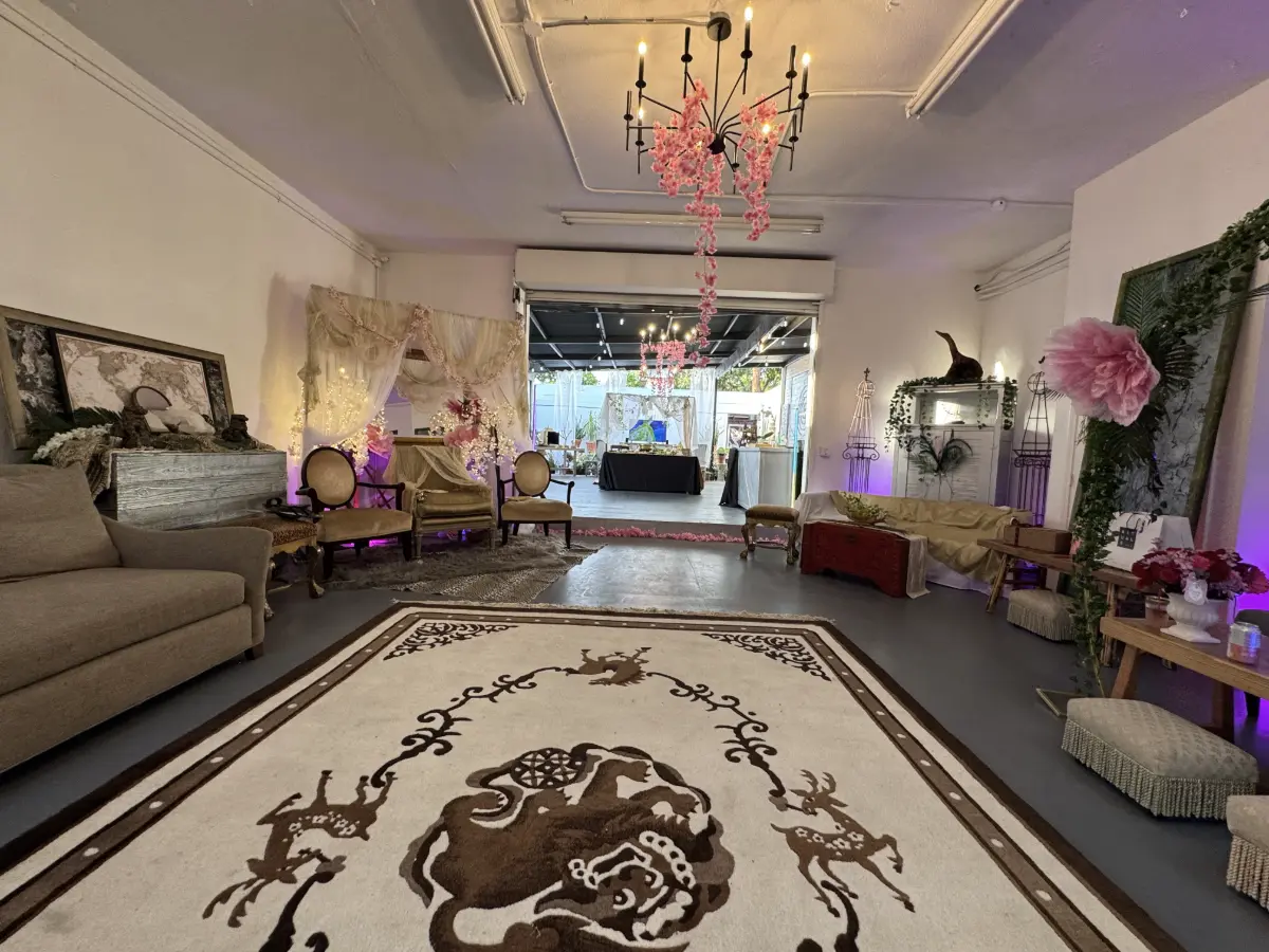 Bohemian birthday party venue in Hollywood with eclectic event space design.