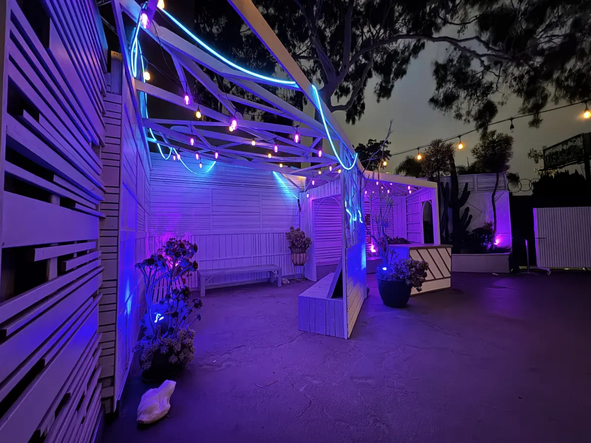 Outdoor patio birthday party venue in Culver City perfect for milestone celebrations.